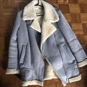 Zara Fall/Spring Baby Blue Suede Jacket